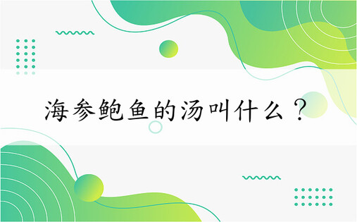 海参鲍鱼的汤叫什么？